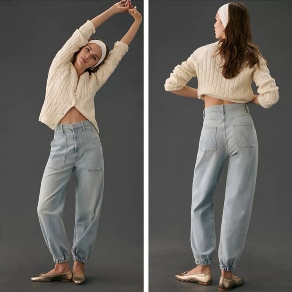 Mother Denim Women's The Wrapper Patch Springy Ankle Jeans Chill Pill Size 26 - Picture 16 of 16